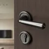 Haobao bedroom magnetic silent door lock, French interior golden light luxury bathroom solid wood door handle Application Scenario